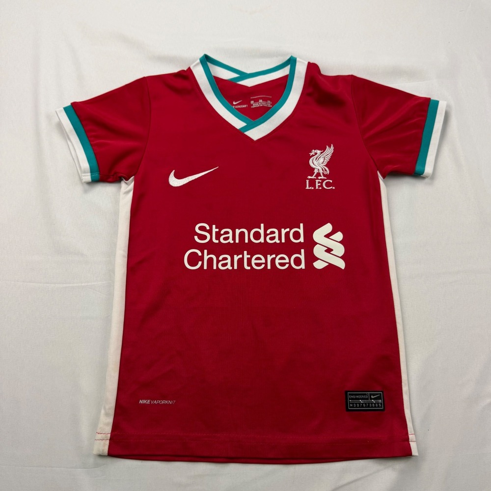 Nike Liverpool FC Jersey Kids Size 20 Red Elliott 67 Soccer Home Kit 2020-21